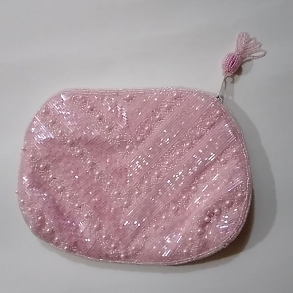 Vintage Handmade Sequin Make Up Women's Mini Bag Purse